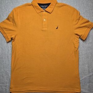 Nautica Classic Fit Men's Performance Deck Shirt Orange Polo